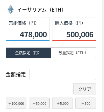 GMOコイン　販売所